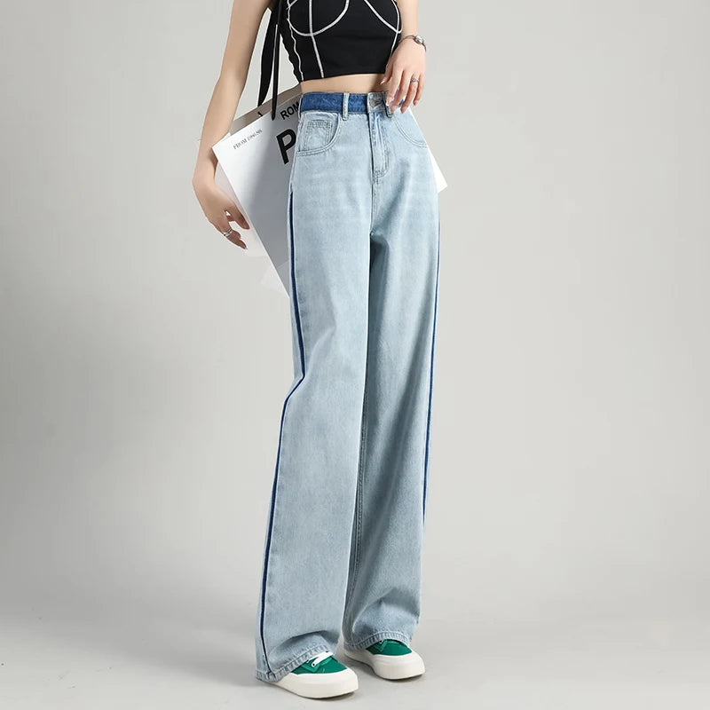 Streetwear Vintage Blue Trend Loose Jeans High Waist