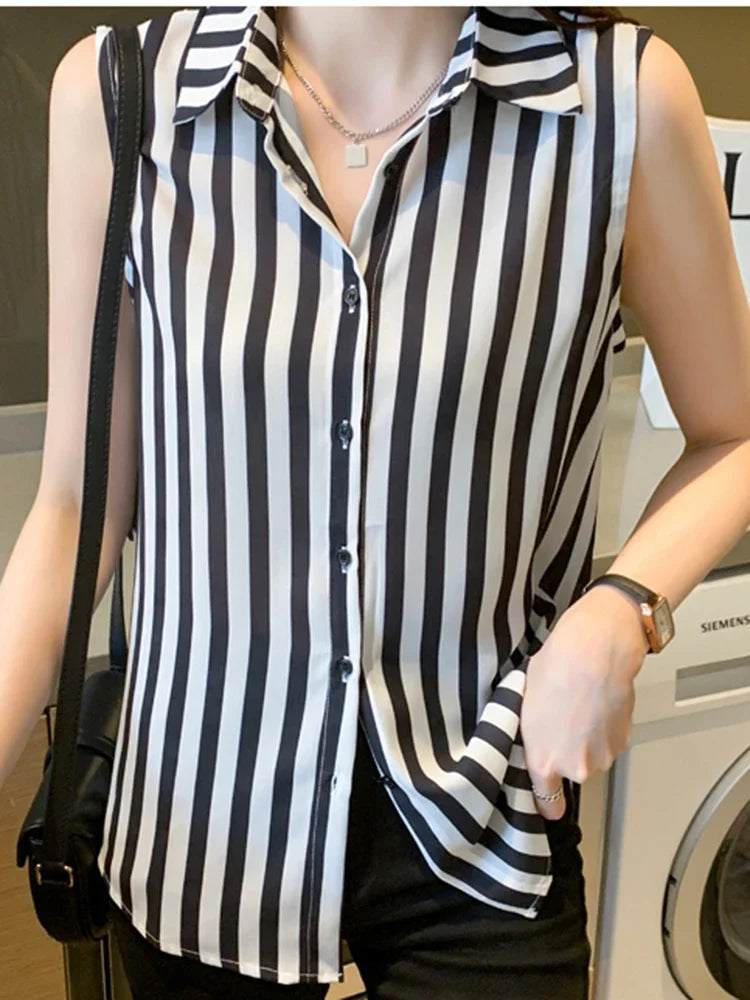 Office Lady Button Up Shirt Chiffon Shirts Blouses