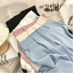 Fashion Elastic High Waist Pants Casual Loose Straight