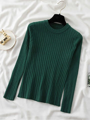 knit soft jumper tops O-Neck Pullovers Sweaters