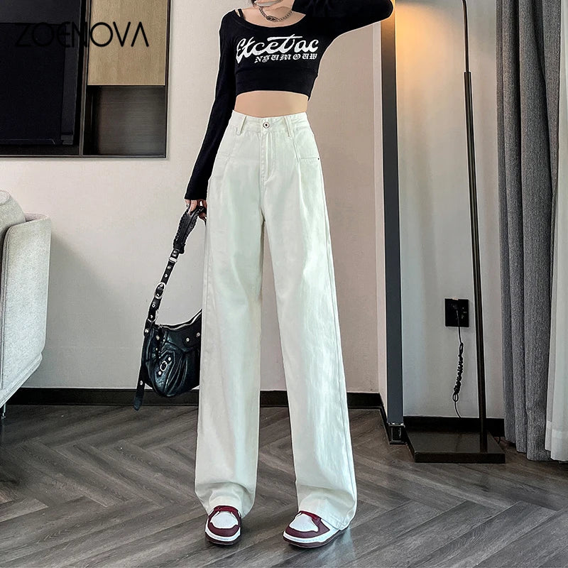 Women's Wide Leg Pants Street Fashion Vintage Loose Straight Trousers