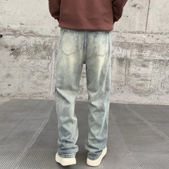 Men's Baggy Straight Jeans Fashion Vintage Denim Trousers