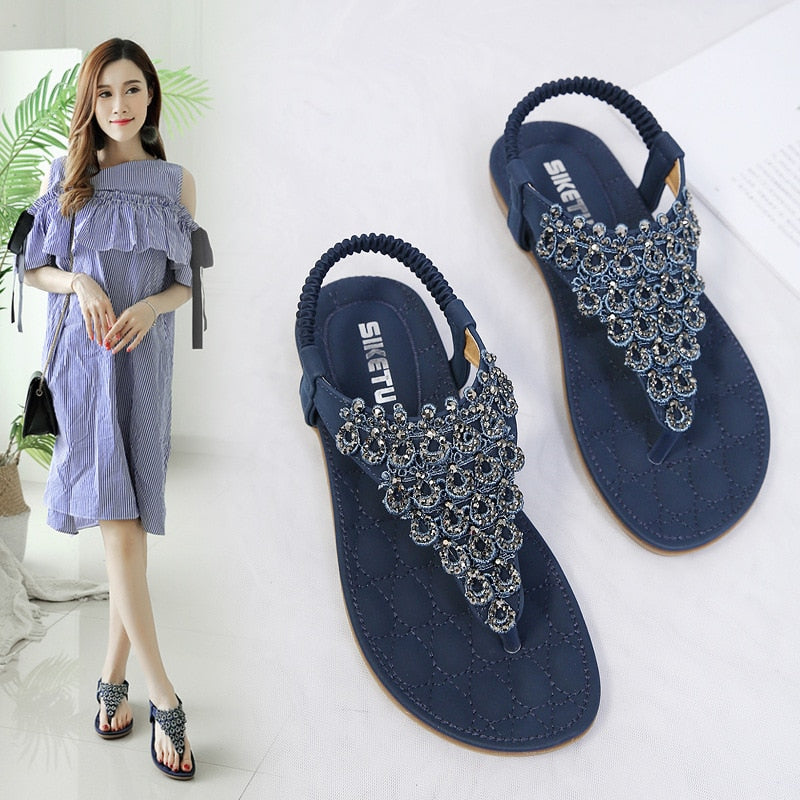 Summer Women Bohemian Style  Soft Slip-on Sandals