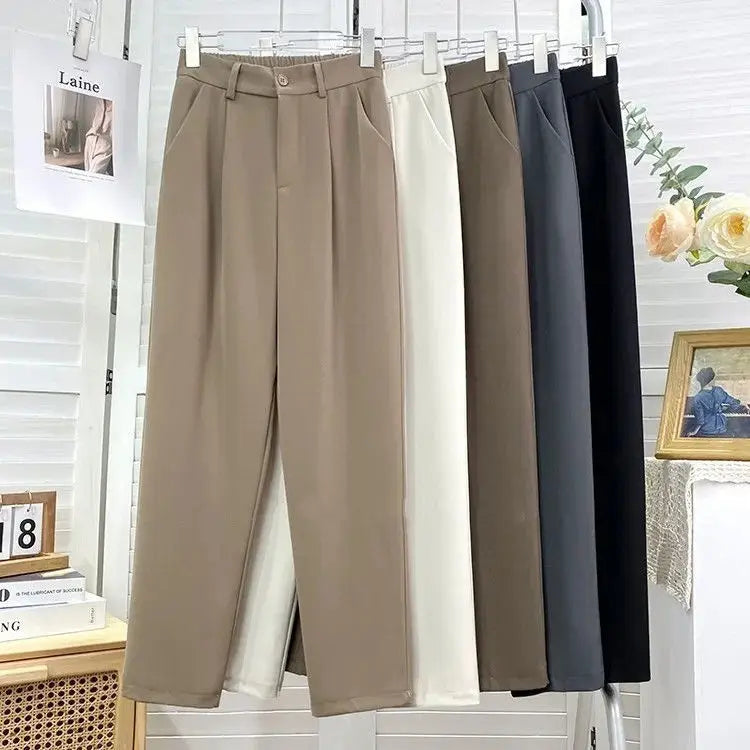 Suit Harem Pants Women Fashion Elastic High Waist Casual Trousers