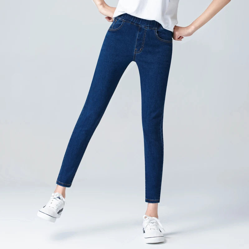 Women's Elastic High Waist Skinny Jeans Fashion