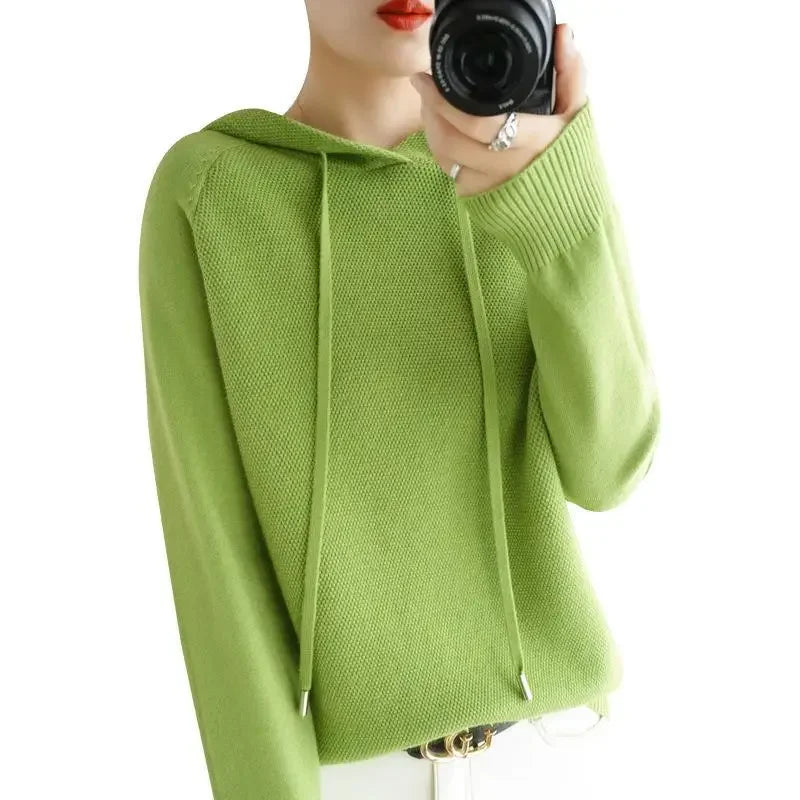 Hooded Sweater Long Sleeve Bottoming Shirt Solid Casual Pullovers