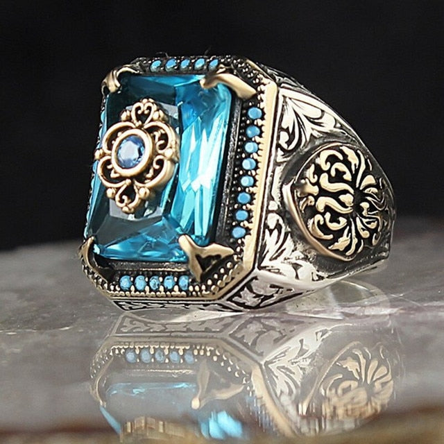 Retro Handmade Silver Color Carved Ring