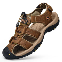 Summer Men Sandals Genuine Leather Mens Outdoor Plus Size