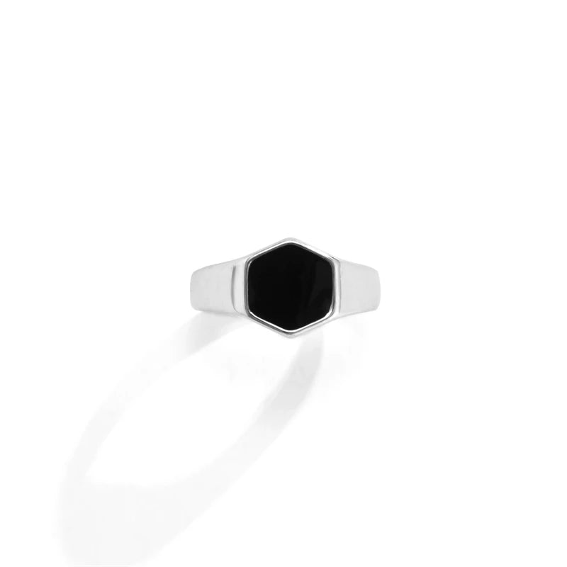 Simple Fashion Retro Black Glossy Rings Design Jewelry