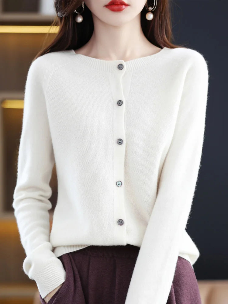 Fashion O-neck Cardigan Sweater Clothing Knitwear Tops