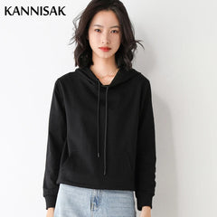 Women Hoodies Loose Long Sleeve Pullovers Solid Casual