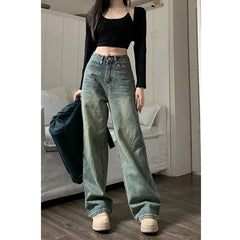 Vintage 90S Baggy Straight Denim Trousers Y2K High Waist Loose Wide Leg Jeans