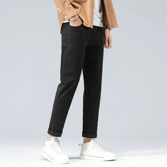 Cotton Casual Pants Classic Style Business Fashion Straight Stretch Trousers