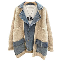 Denim Jacket Long Sleeve Jean Jackets Sweater Cardigan