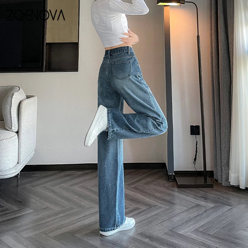 Women's Wide Leg Pants Street Fashion Vintage Loose Straight Trousers