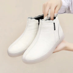 Women's Warm Plush Warm Leather Ankle Boot