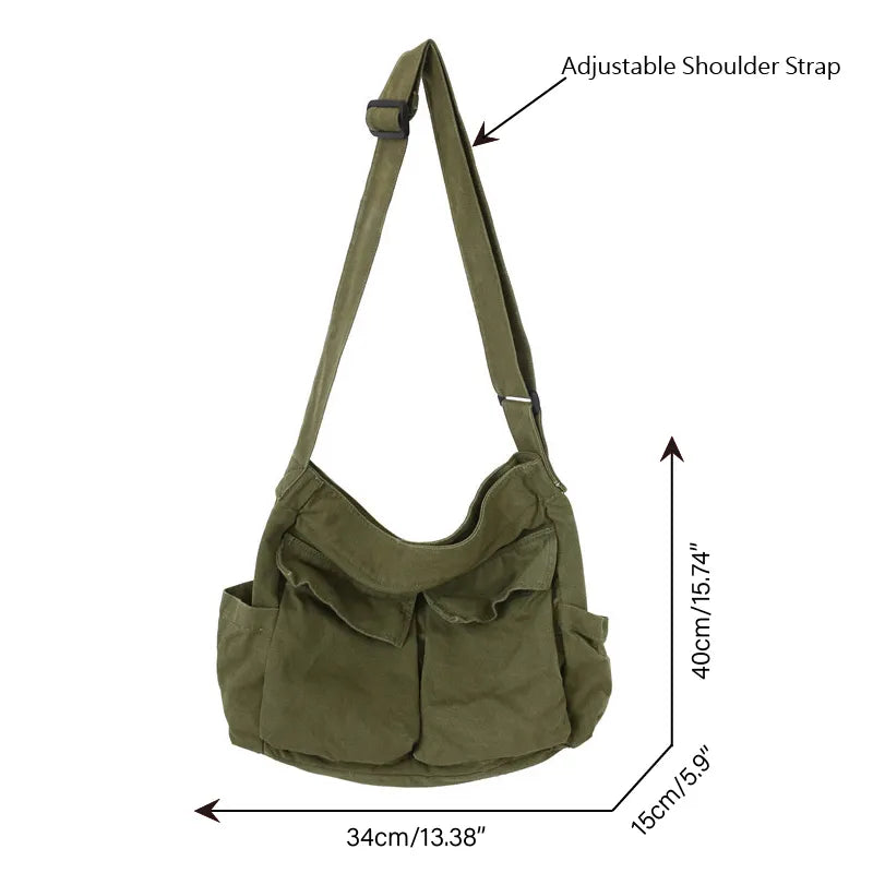 Handbag Canvas Teenager Shoulder Bags Casual Crossbody Purse