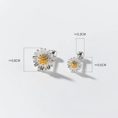 Daisy Screw Beads Stud Earrings Piercing Jewelry