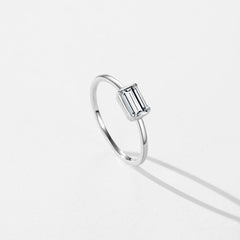 Minimalist Rectangle Zirconia Ring Luxury Basic Ring