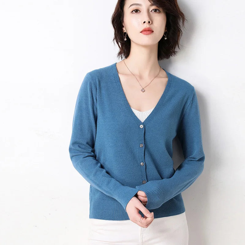 Cardigans Single Breasted Solid Knitted Shirt Fashion