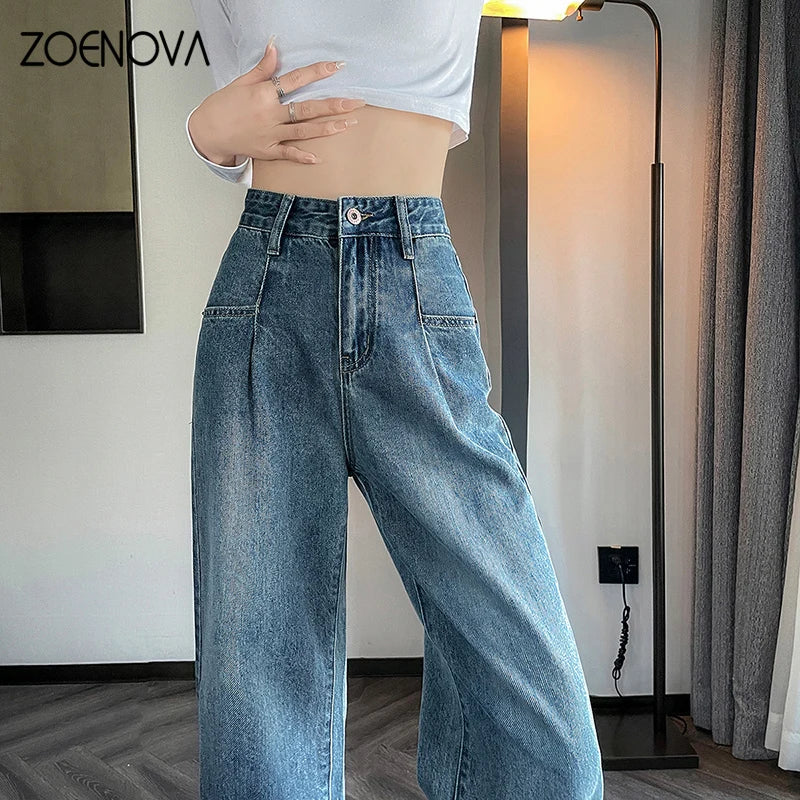 Women's Wide Leg Pants Street Fashion Vintage Loose Straight Trousers