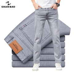 Men's Fit Straight Lightweight Cotton Stretch Jeans Business Casual