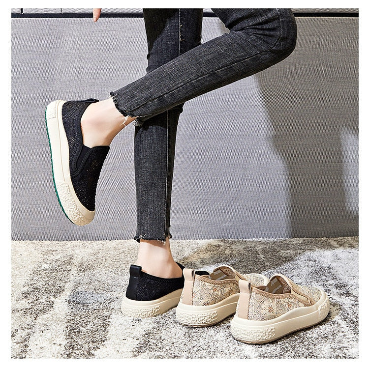 Summer Thick-soled Fisherman Casual Breathable Lace Mesh Shoes