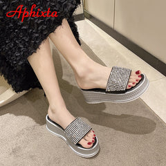 Platform Wedge Heels Slides Women Thick Boat Sole Sandals