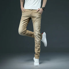 Skinny Jeans Men Cotton Blue Slim Streetwear Classic Solid