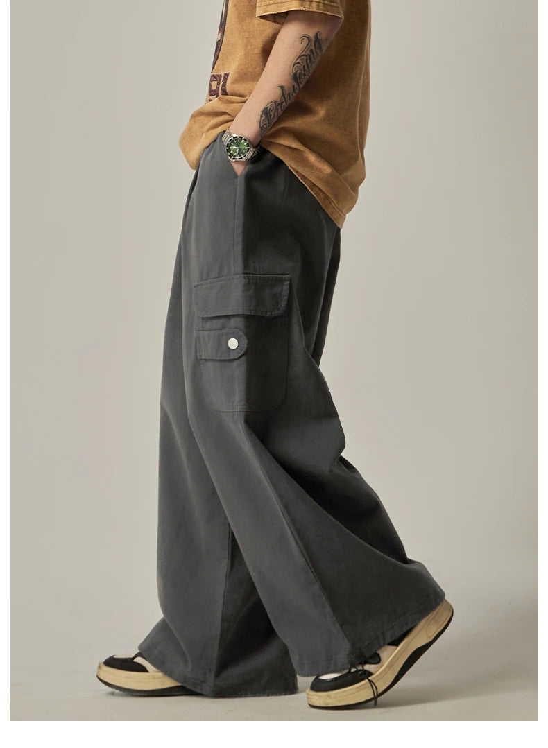 Baggy Cargo Pants Men Oversize Wide Leg Cargo Trousers