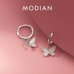 Vintage Butterfly Hoop Earrings  Ear Buckle For Women Jewelry