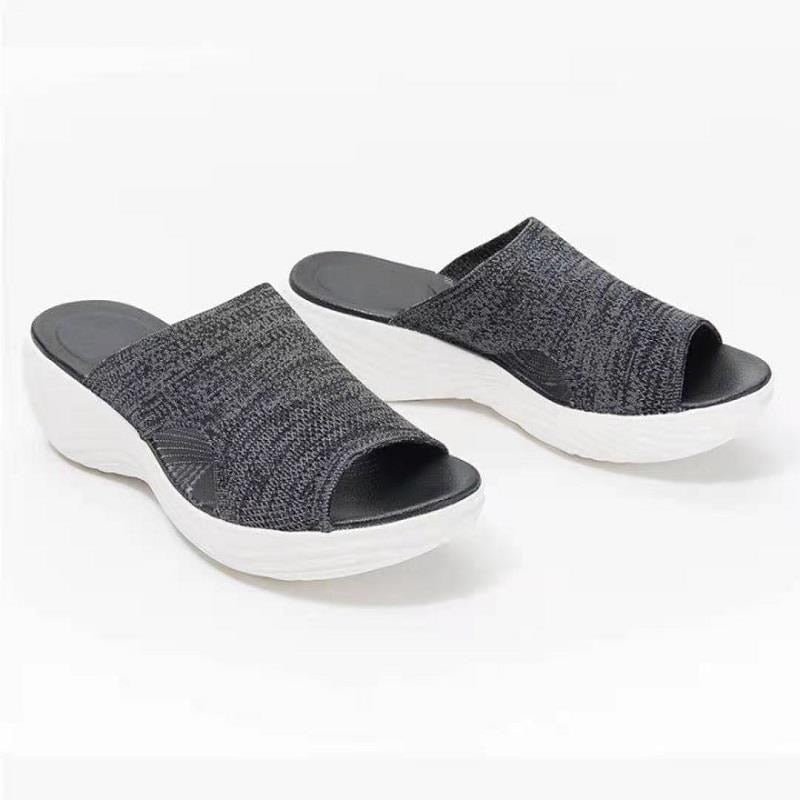 Women Casual Beach Slippers Stretch Sandals Female Open Toe