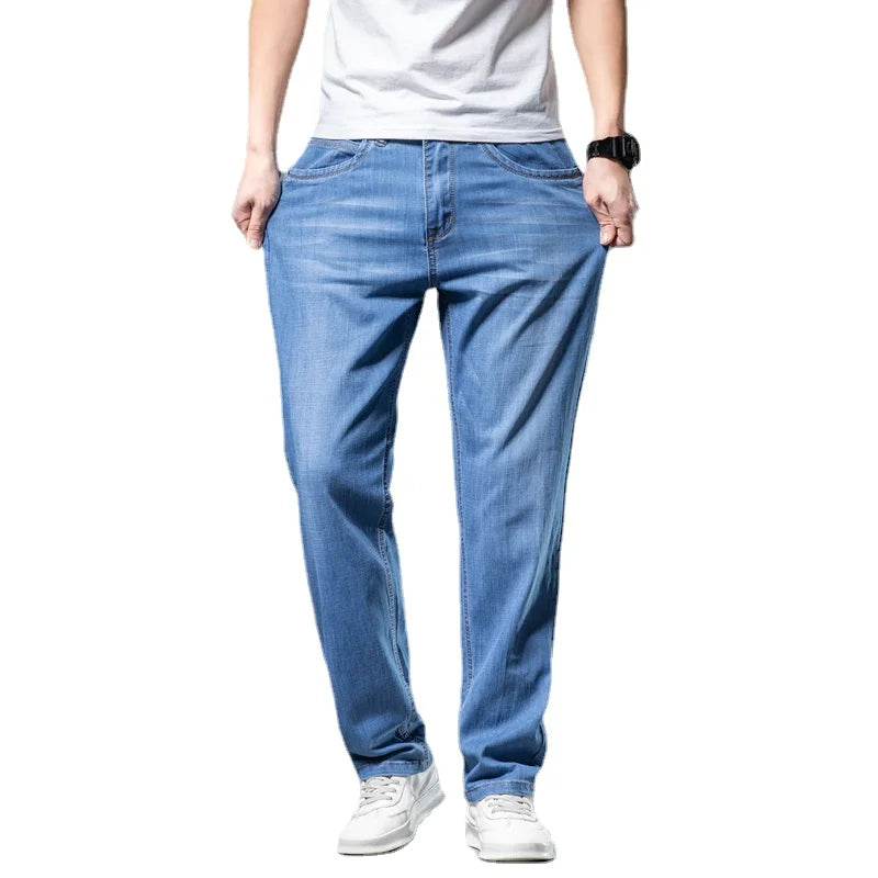 Straight Loose Lightweight Stretch Jeans Classic Style