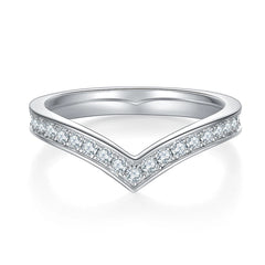 V-shaped Full  Ring Band for Women Style Engagement Rings