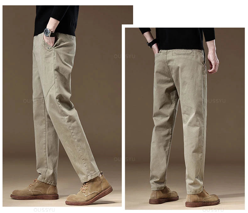 Men's Cargo Work PantsThick Solid Color Wear