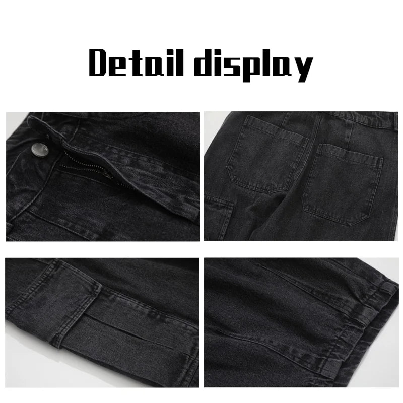 Baggy Jeans Trousers Denim Pants Black Wide Leg Pants Men's Jeans Oversize