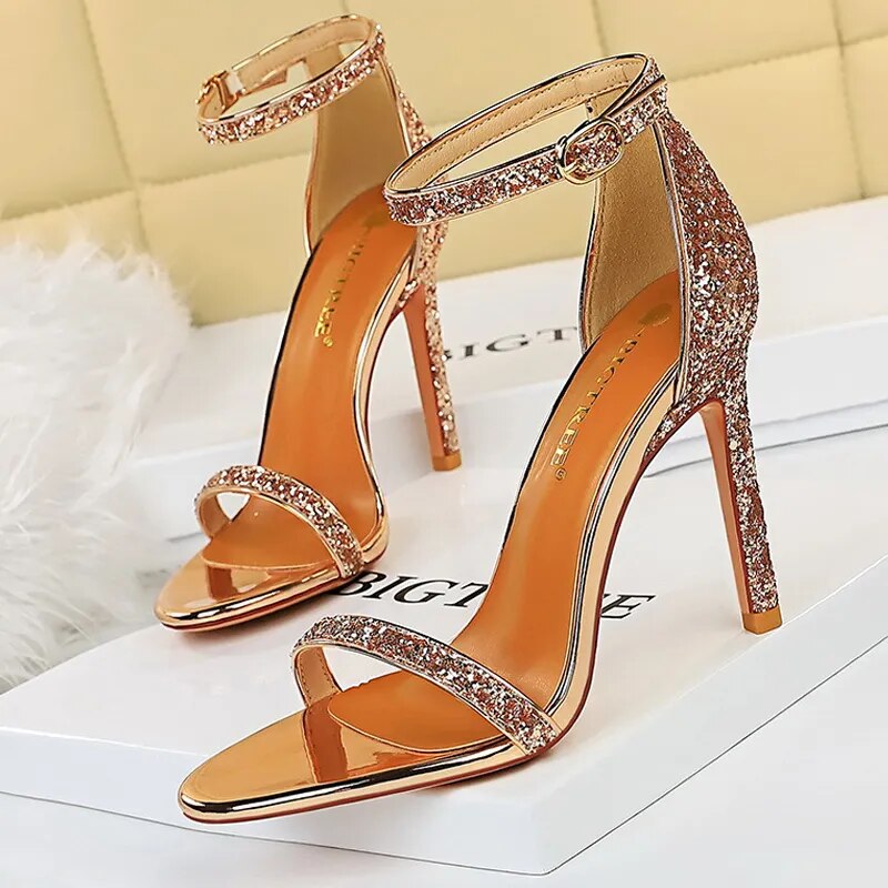 Shoes Summer Sandals Suede Hollow High Heels Stiletto