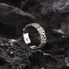 Vintage Surface Finish Ring for Men Open Finger Band