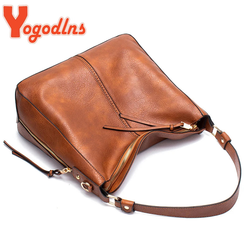 Women Handbag Soft Leather Hobos Crossbody Messenger Bag Vintage