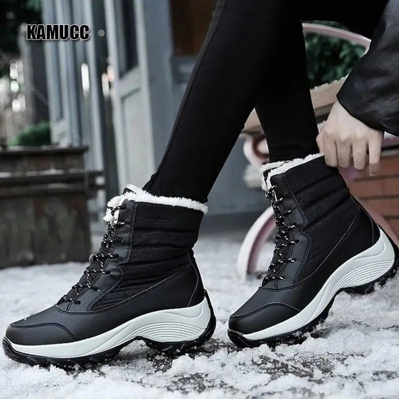 Women Boots Waterproof Winter Shoes Platform