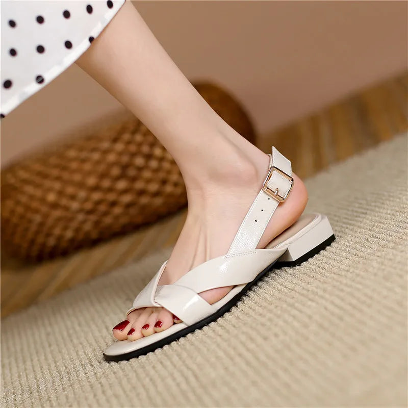 Shoes Women Low Heel Square Toe Casual Shoes Summer  Sandals