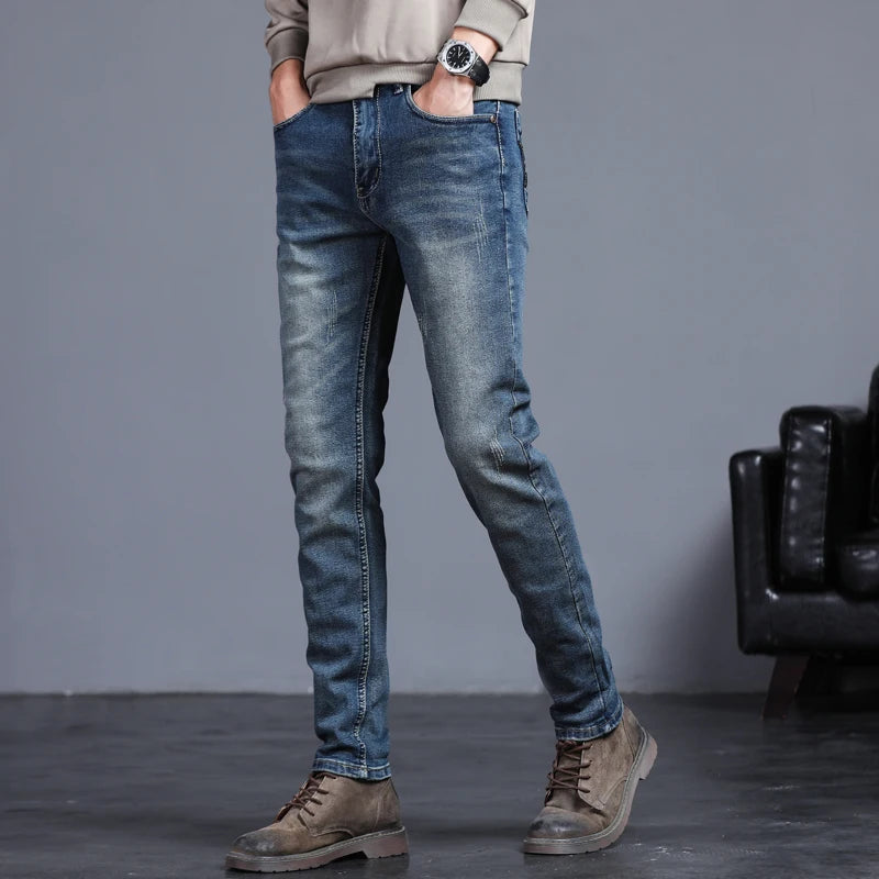 Men's Skinny Jeans Fashion Casual Elastic Denim Trousers