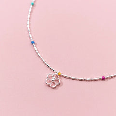 Flower Link Chain Colorful Enamel Bead Bracelets Jewelry