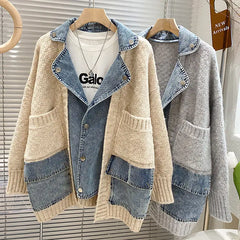 Denim Jacket Long Sleeve Jean Jackets Sweater Cardigan