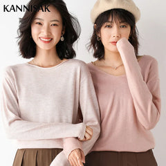 Sweater Solid Knitwear Loose Female Basic Casual Jumpers