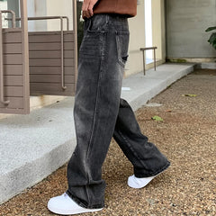 Fashion Ripped Men's Jeans Baggy Straight Vintage Trousers