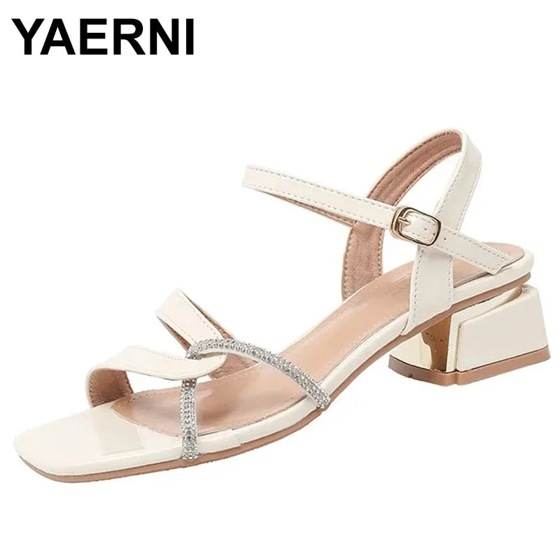 Summer Block Heel Women's Sandals Fashion Medium Heels Footwear