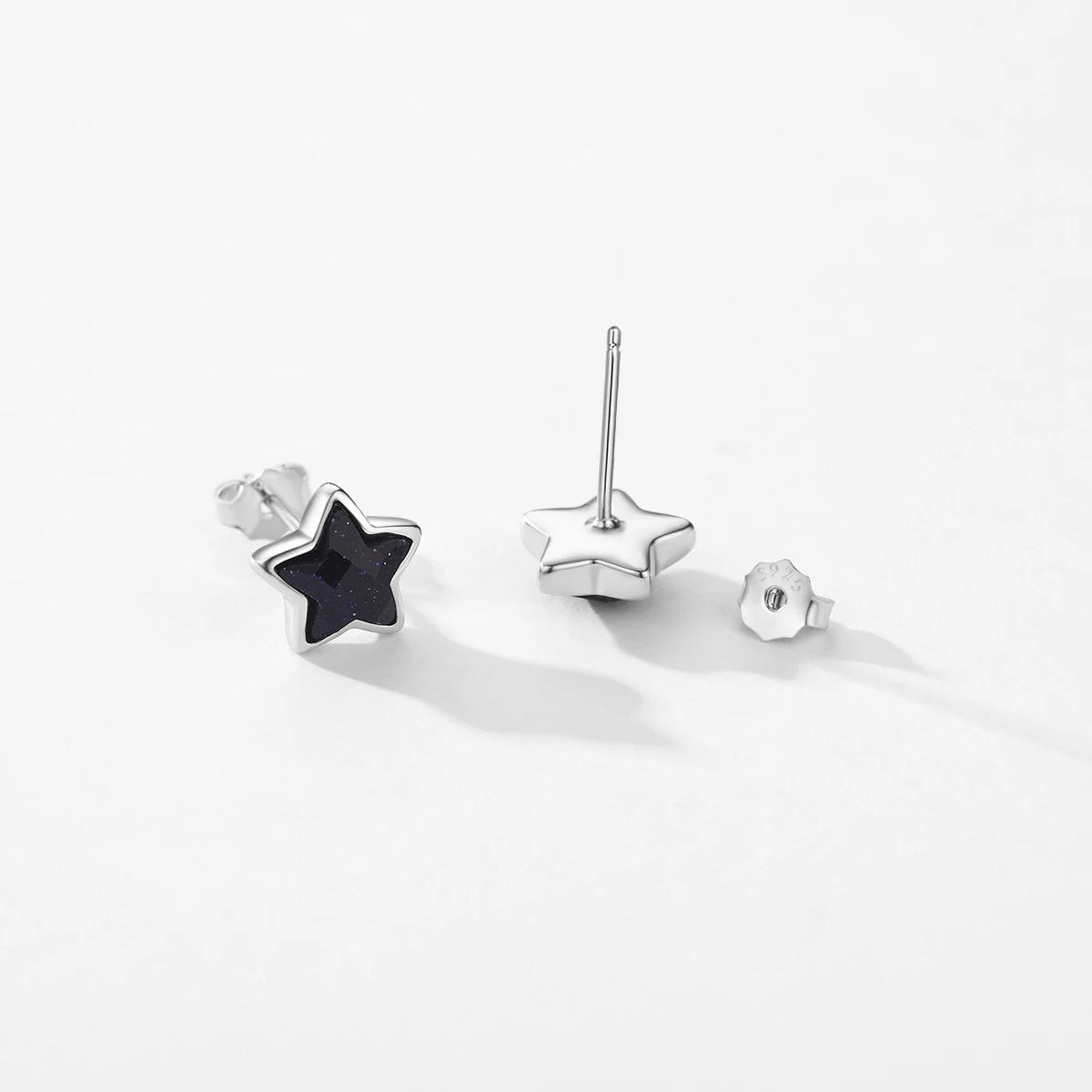 Silver Natural Stars Stud Earrings For Women Fashion Jewelry