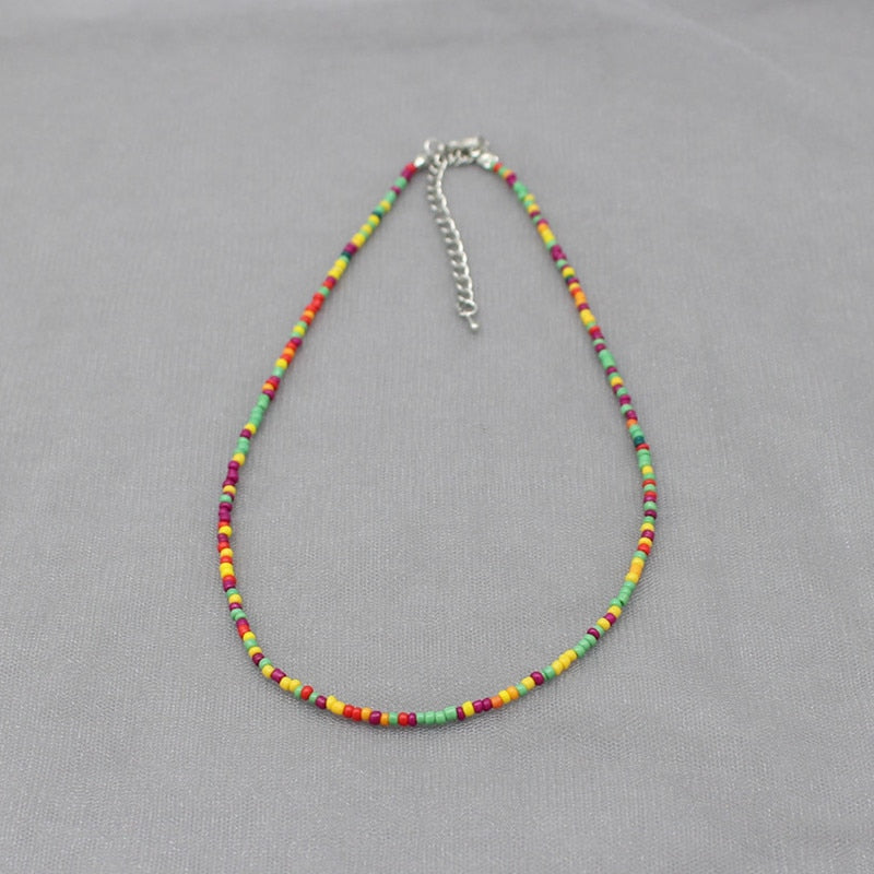 Simple Seed Beads Strand Choker Necklace