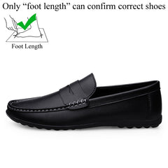 Casual Men Loafer Shoes White Black Slip-On Big Size